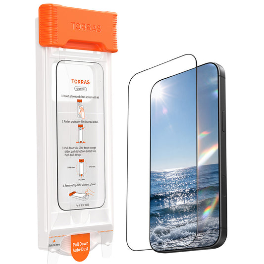 Torras OrigArmor Displayschutzfolie für Apple iPhone 18 Pro / 17 Pro, gehärtetes Glas, Vollkleber