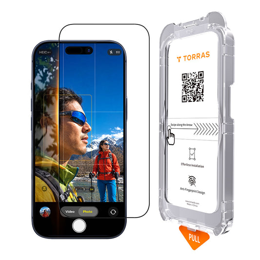 Torras Sunview AR Displayschutzfolie für Apple iPhone 18 Pro Max / 17 Pro Max, gehärtetes Glas, Full Glue