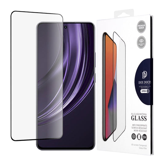 DUX DUCIS Displayschutzfolie für Realme 13+, gehärtetes Glas, Edge Glue, schwarz