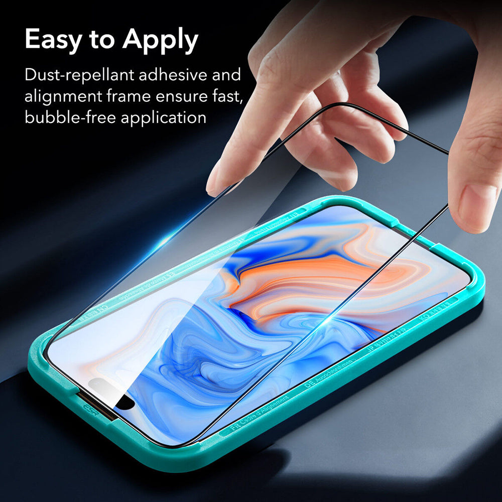 Schutzfolie ESR Armorite für Apple iPhone 15 Plus, gehärtetes Glas, Full Glue, Schwarz