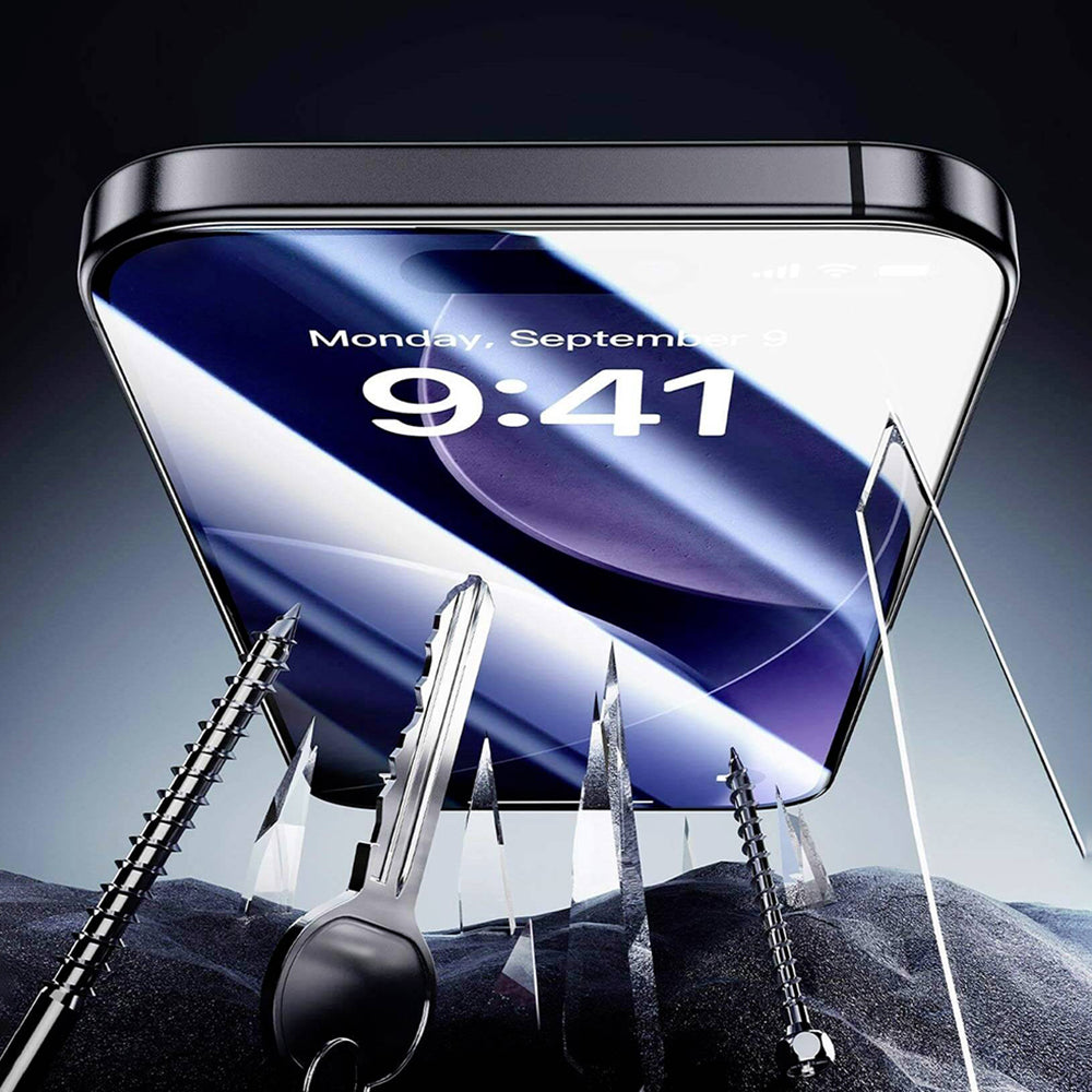 Schutzfolie ESR Armorite UltraFit für Apple iPhone 17 Pro, gehärtetes Glas, Full Glue, Set mit 2 Stück, Schwarz.