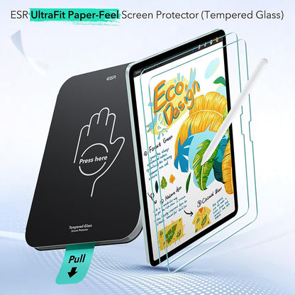 Schutzfolie ESR Paper Feel UltraFit für Apple iPad (2025) / (2022), Kunststoff, Set 2 Stück