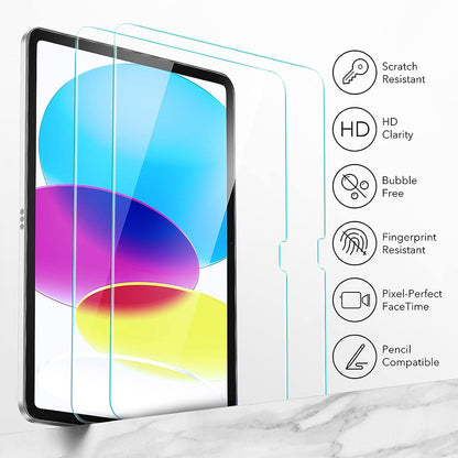 Schutzfolie ESR Bildschirm für Apple iPad (2025) / (2022), Gehärtetes Glas, Vollkleber, Set 2 Stück
