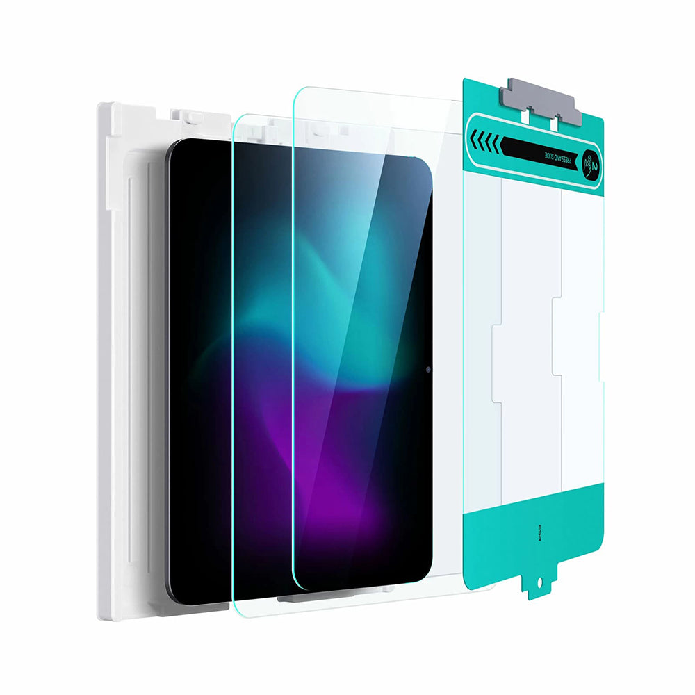 Schutzfolie ESR Bildschirm für Apple iPad Pro 13 (2024), Gehärtetes Glas, Vollverklebung, Set 2 Stück