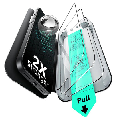 ESR UltraFit Displayschutzfolie für Apple iPhone 18 Pro Max / 17 Pro Max, gehärtetes Glas, Full Glue, 3er-Set, Schwarz