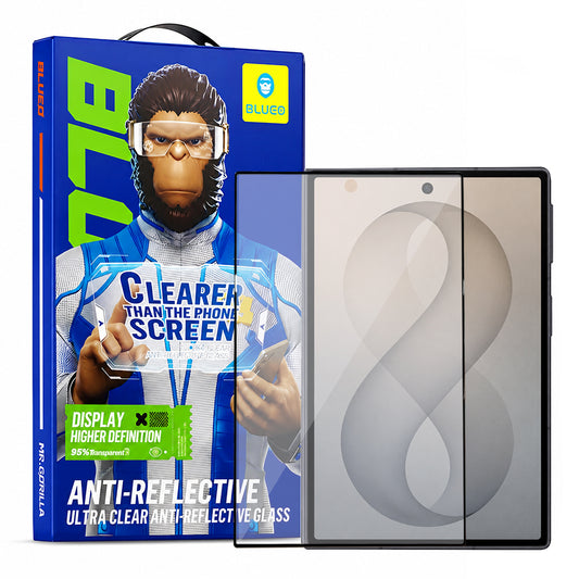 Blueo Anti-Reflektierende HD Displayschutzfolie für Samsung Galaxy Z Fold8 F971, gehärtetes Glas, Vollklebung, Schwarz