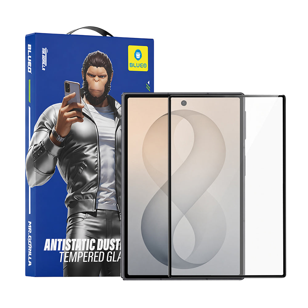 Blueo HD Außenschutzfolie für Samsung Galaxy Z Fold8 F976, gehärtetes Glas, Full Glue, 2.5D, Schwarz