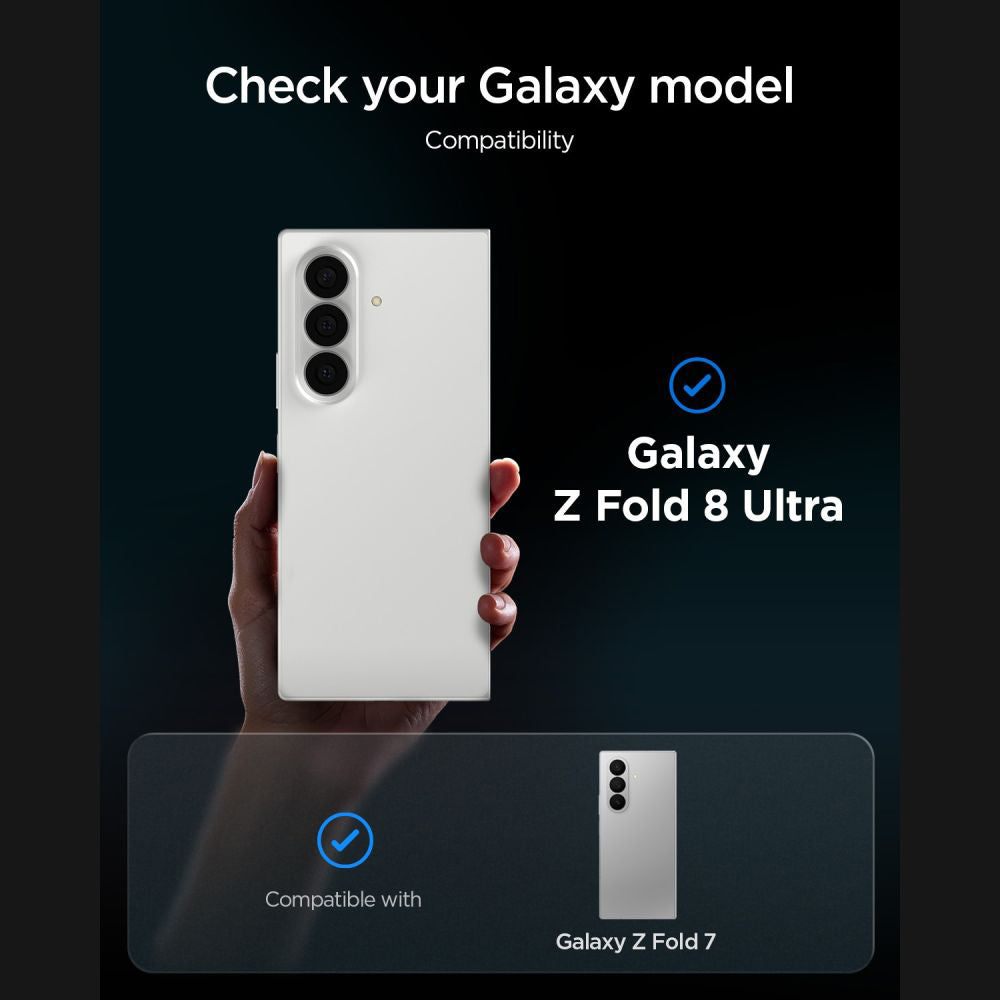 Außenschutzfolie Privacy Spigen GlastR EZ FIT Pro HD für Samsung Galaxy Z Fold8 Ultra F976, Gehärtetes Glas, Vollflächig verklebt