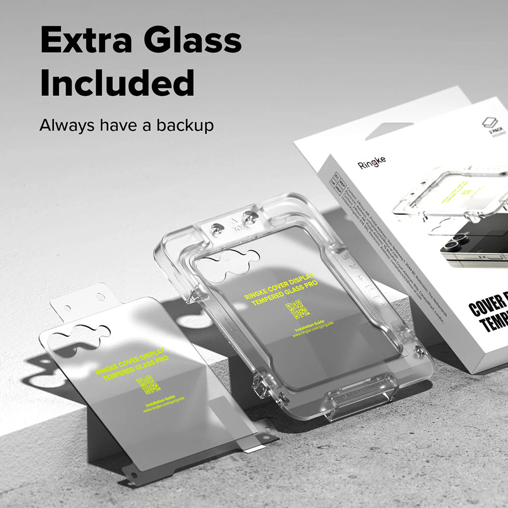Ringke Cover Display Exterior Screen Protector for Samsung Galaxy Z Flip7 F766, Tempered Glass, Full Glue, Set of 2 pieces