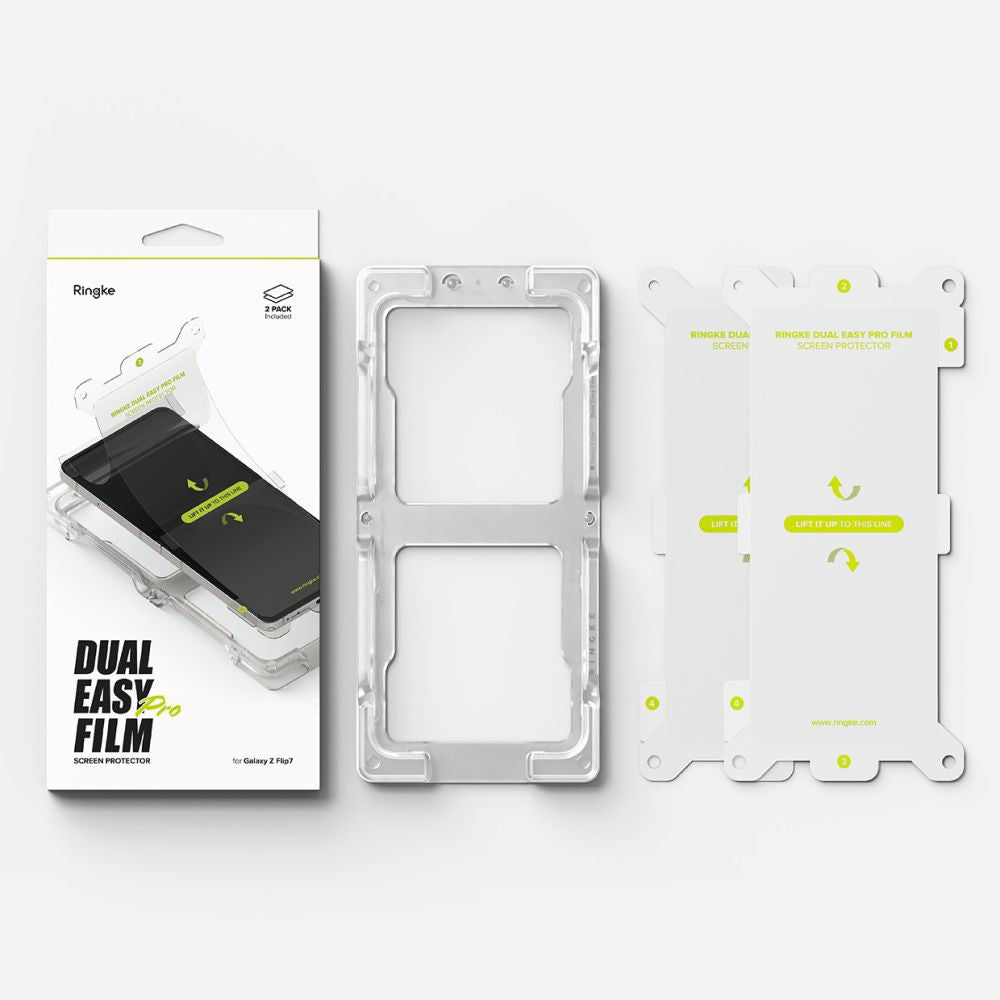 Schutzfolie Ringke Dual Easy Pro für Samsung Galaxy Z Flip7 F766, Kunststoff, 2er Set