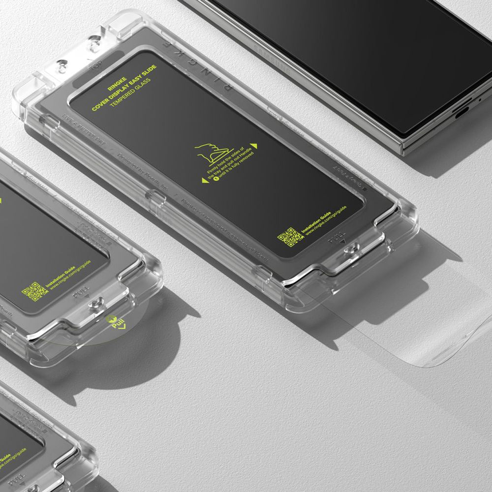 Schutzfolie Außenbildschirm Ringke Easy Slide für Samsung Galaxy Z Fold7 F966, Gehärtetes Glas, Vollverklebung, Set 2 Stück