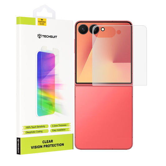 Techsuit Clear Vision Außendisplay-Schutzfolie für Samsung Galaxy Z Flip7 F766, gehärtetes Glas, Vollkleber