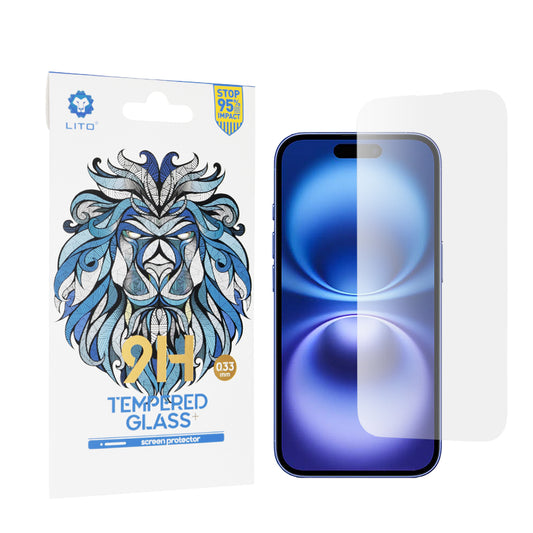 Lito Classic Displayschutzfolie für Apple iPhone 16, gehärtetes Glas, Full Glue, 2.5D