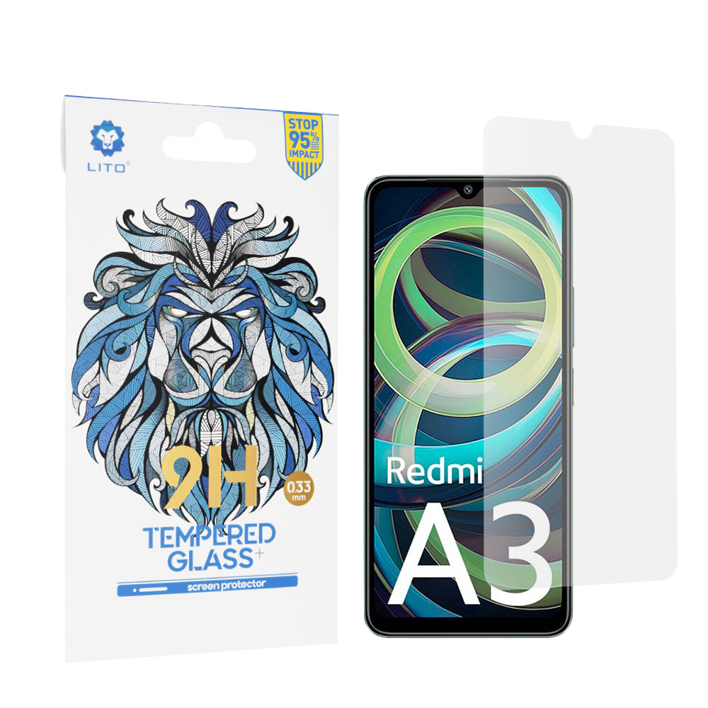 Lito Classic Screen Protector for Xiaomi Redmi A3x / A3, Tempered Glass, Full Glue, 2.5D
