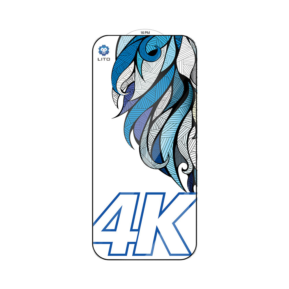 Schutzfolie Lito D+ Max 4K für Apple iPhone 17 / 16 Pro, gehärtetes Glas, Vollkleber, Schwarz