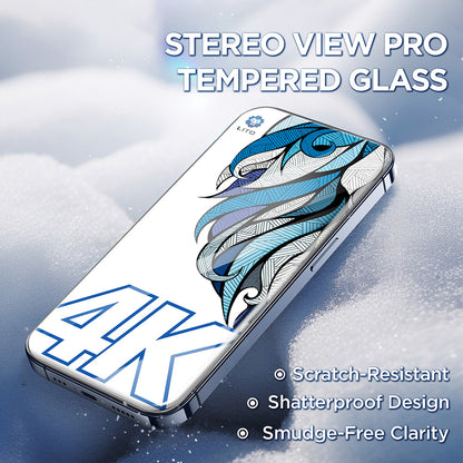 Schutzfolie Lito D+ Max 4K für Apple iPhone 17 / 16 Pro, gehärtetes Glas, Vollkleber, Schwarz