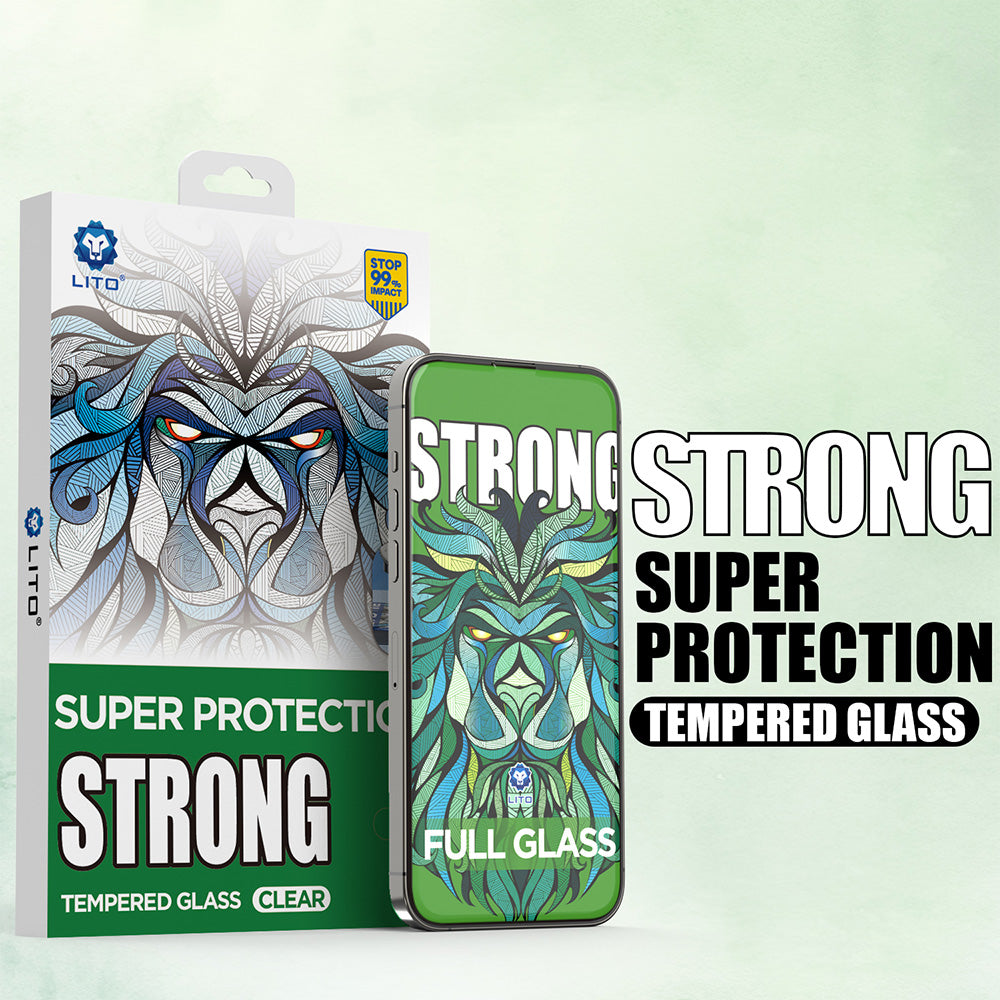 Schutzfolie Lito D+ Max Strong für Apple iPhone 17 Pro Max, gehärtetes Glas, Full Glue, Schwarz