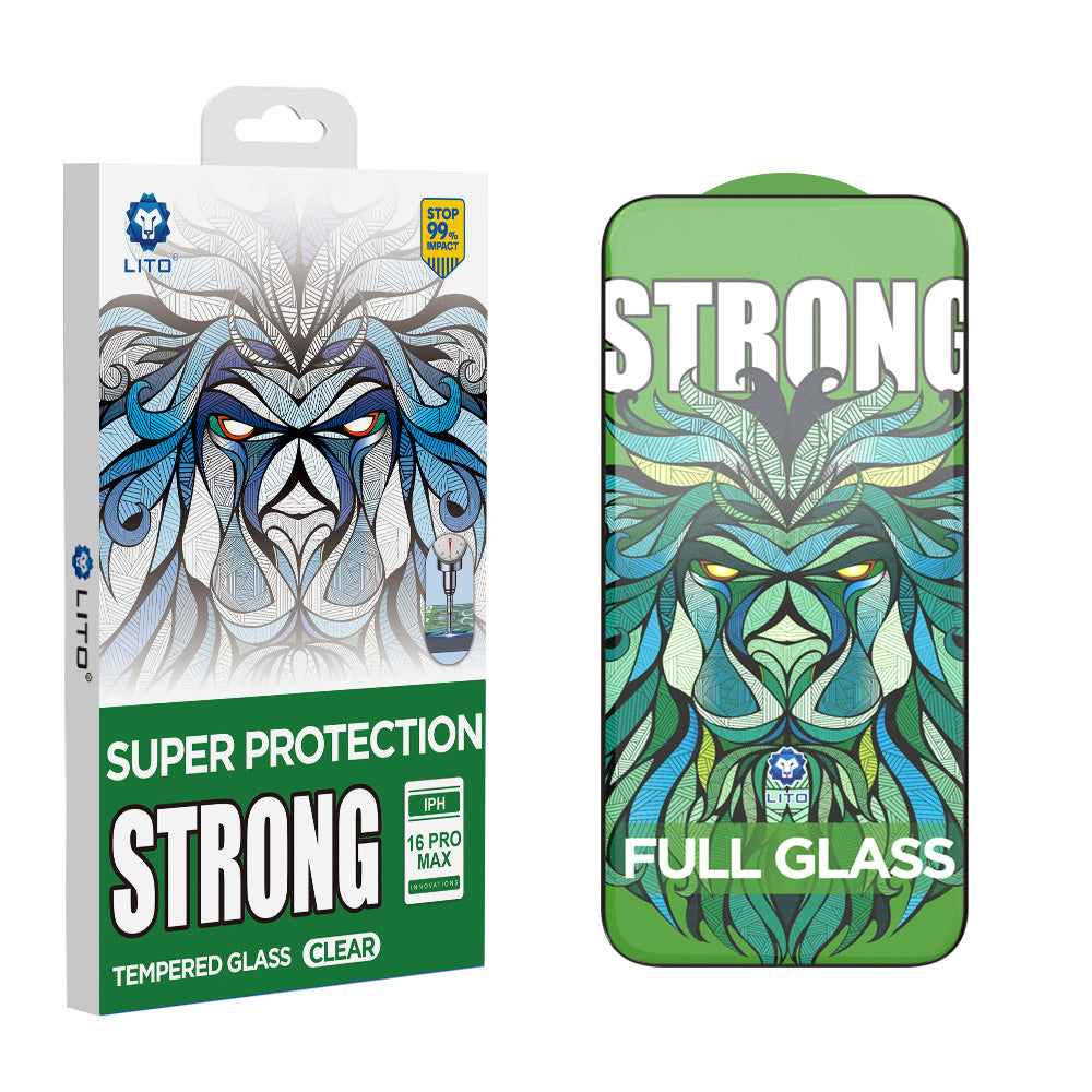 Schutzfolie Lito D+ Max Strong für Apple iPhone 17 Pro Max, gehärtetes Glas, Full Glue, Schwarz