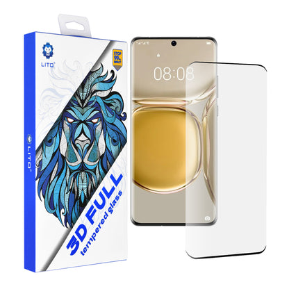 Lito Displayschutzfolie für Huawei P50 Pro, gehärtetes Glas, Full Glue, 3D, Schwarz