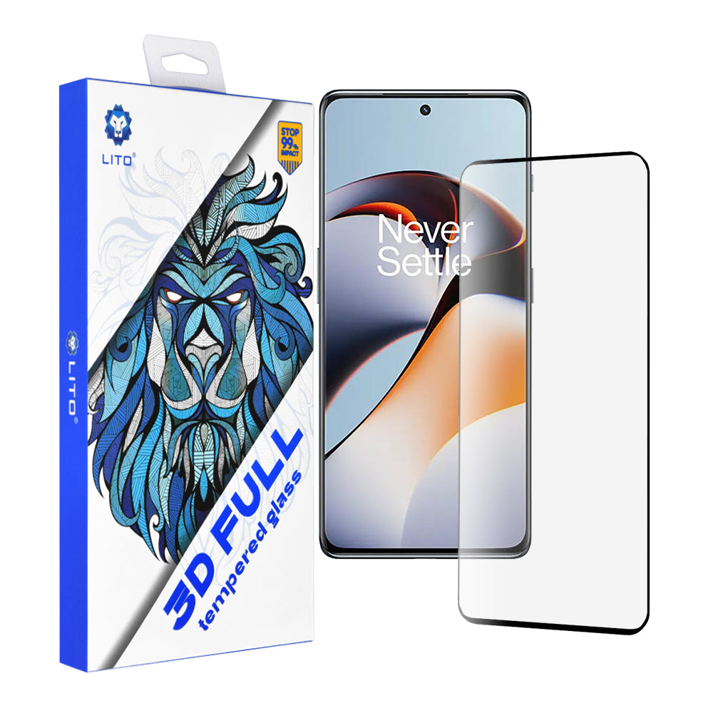 Lito Screen Protector Film for OnePlus 11R, Tempered Glass, Full Glue, 3D, Black