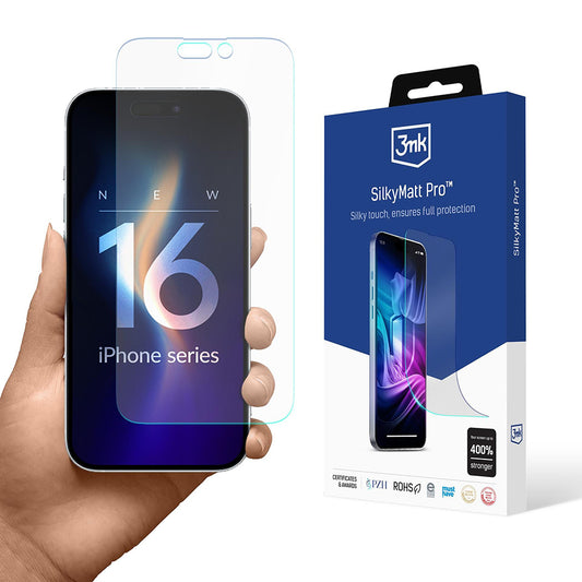 Matte Screen Protector 3MK Silky Pro for Apple iPhone 16, Plastic