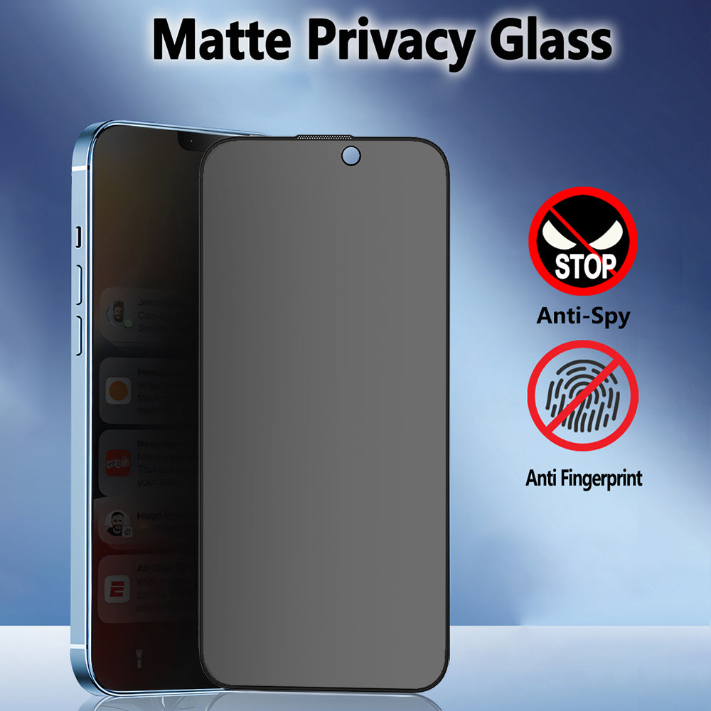 Matt Privacy Blueo Anti-Peep Displayschutzfolie für Apple iPhone 14 Pro, gehärtetes Glas, Vollkleber