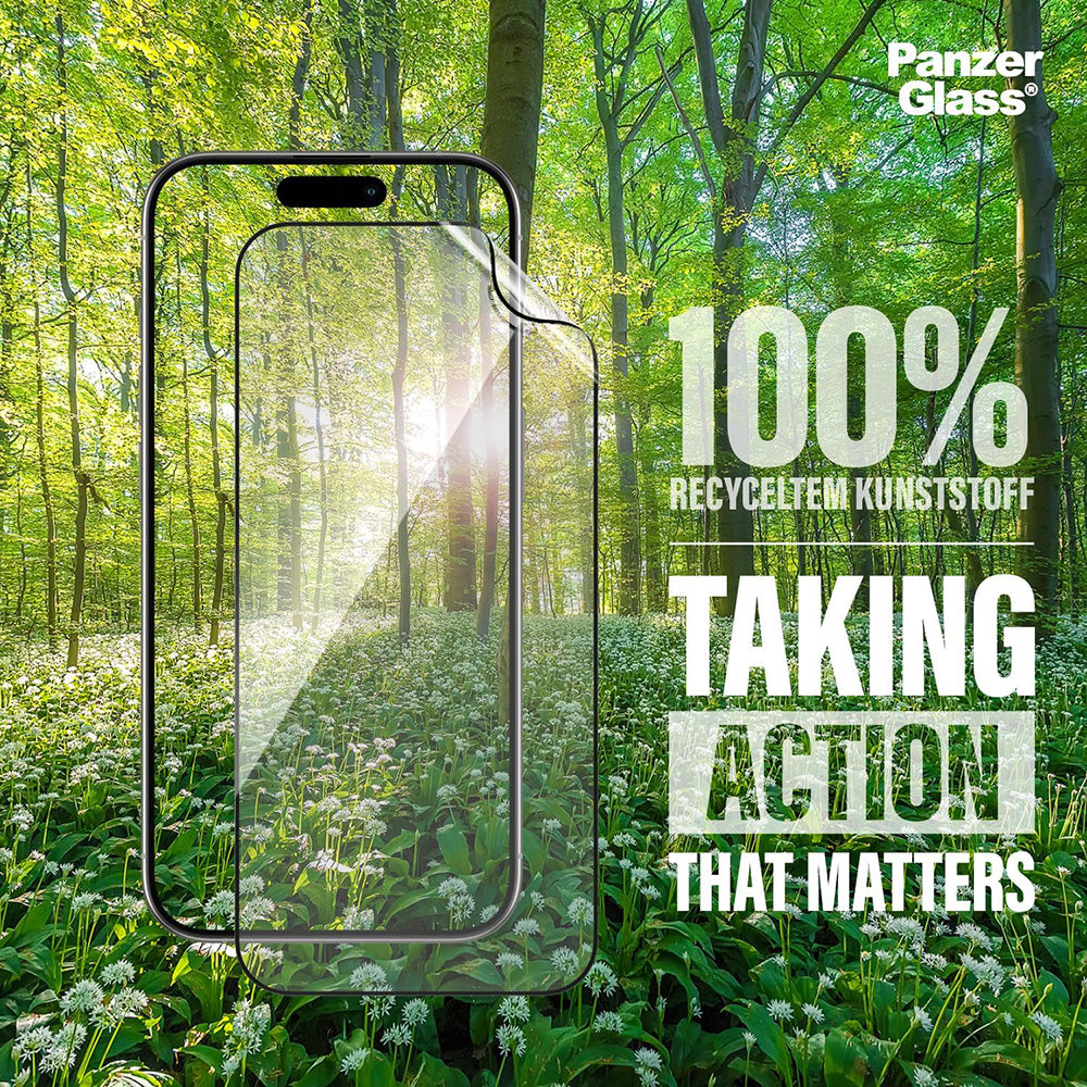 Schutzfolie PanzerGlass Ultra-Wide Fit EyeCare für Apple iPhone 16 Pro Max, gehärtetes Glas, Full Glue, Schwarz