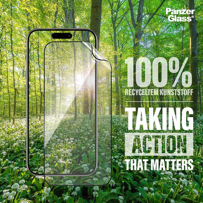 Schutzfolie PanzerGlass Ultra-Wide Fit EyeCare für Apple iPhone 16 Pro Max, gehärtetes Glas, Full Glue, Schwarz