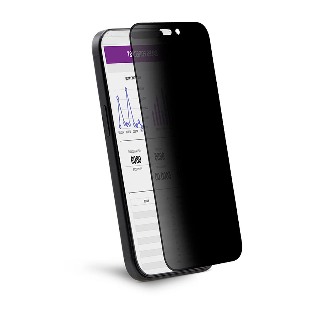 Privacy-Schutzfolie Anank 1X Reinforced 360 für Apple iPhone 15, Sicherheitsglas, Vollkleber, 2.5D
