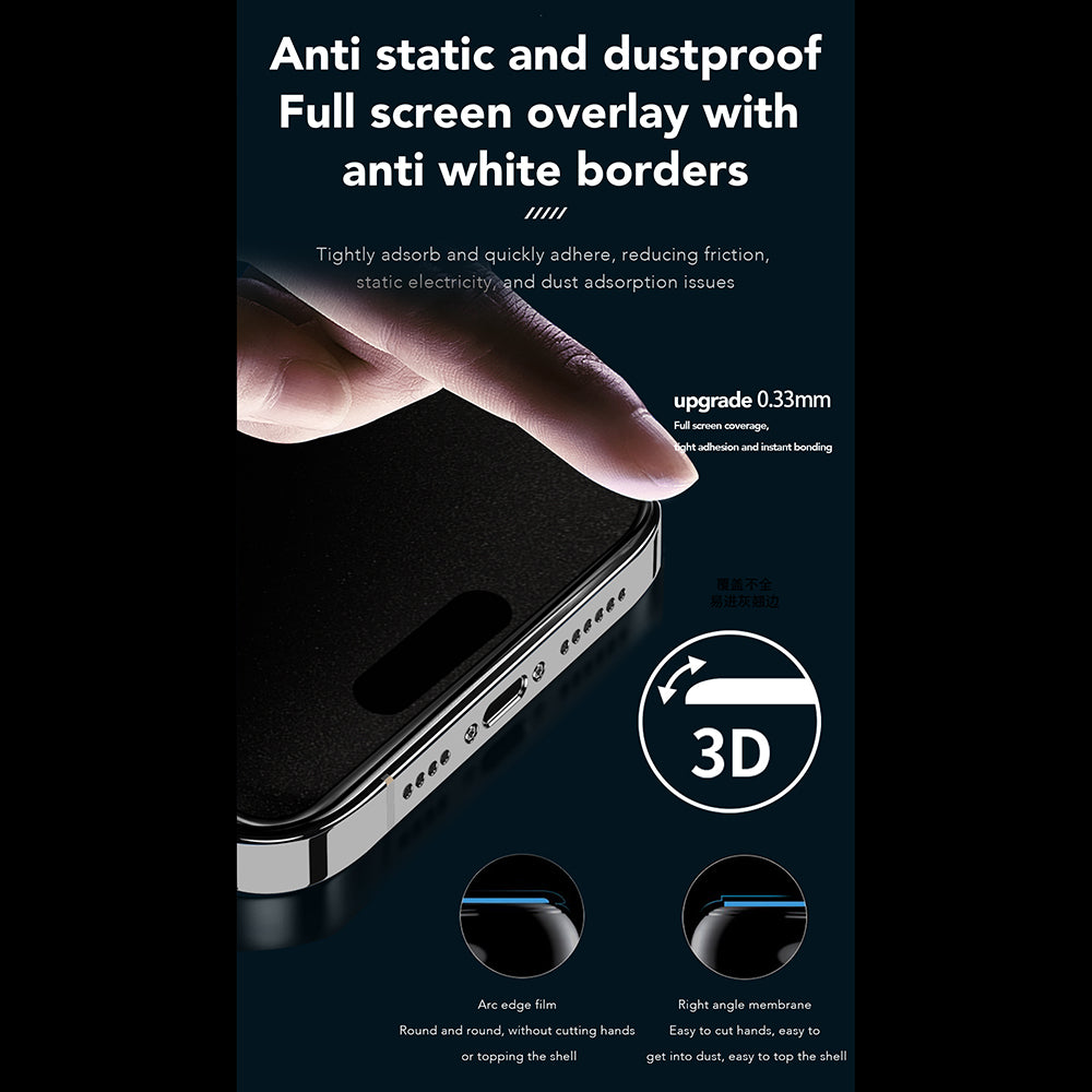 Privacy-Schutzfolie Anank 1X Reinforced 360 für Apple iPhone 15, Sicherheitsglas, Vollkleber, 2.5D