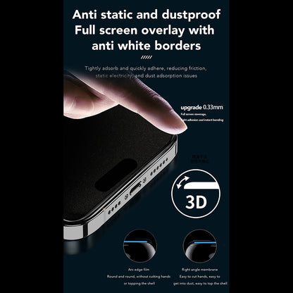 Privacy-Schutzfolie Anank 1X Reinforced 360 für Apple iPhone 15, Sicherheitsglas, Vollkleber, 2.5D