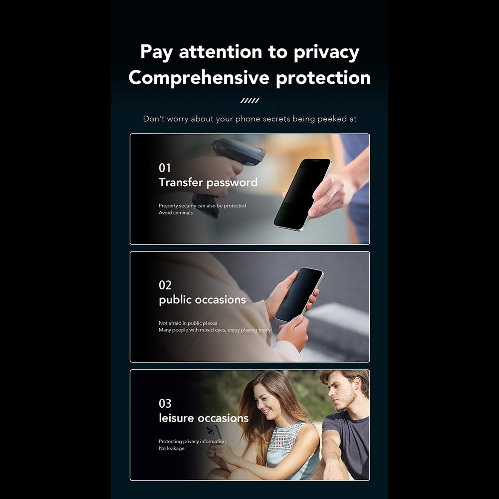 Privacy-Schutzfolie Anank 1X Reinforced 360 für Apple iPhone 15, Sicherheitsglas, Vollkleber, 2.5D