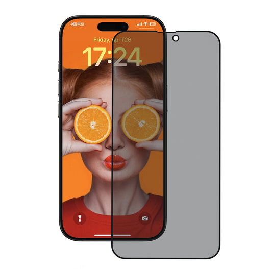 Privacy-Schutzfolie Anank 3X Verstärkt für Apple iPhone 14 Pro Max, Sicherheitsglas, Vollkleber, 2.5D