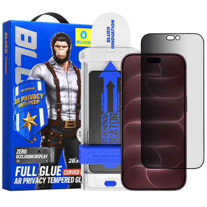 Blueo Anti-Peep-AR-Displayschutzfolie Privacy Applicator Pro für Apple iPhone 18 Pro Max, gehärtetes Glas, Full Glue, 3D
