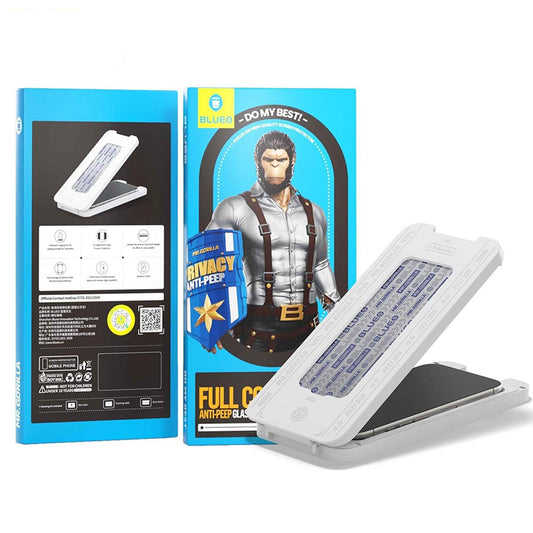 Schutzfolie Privacy Blueo Anti-Peep für Apple iPhone 17 Pro / 17 / 16 Pro, Gehärtetes Glas, Vollverklebung, Set mit 5 Stück
