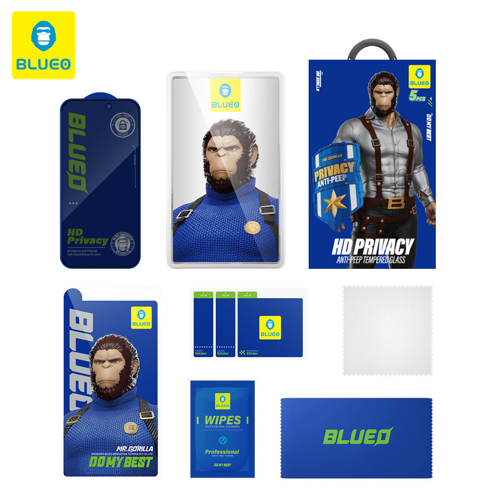 Schutzfolie Privacy Blueo Anti-Peep für Samsung Galaxy S26 S942, Gehärtetes Glas, Vollverklebung, Set mit 5 Stück