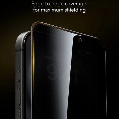 Schutzfolie Ecran Privacy ESR UltraFit Armorite Pro für Apple iPhone 17 / 16 Pro, Gehärtetes Glas, Full Glue, Set 3 Stück