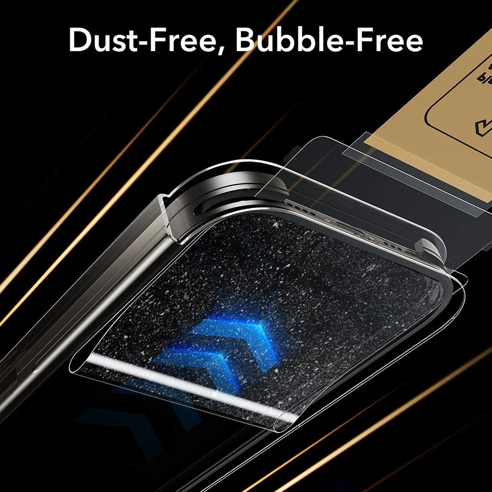 Schutzfolie Ecran Privacy ESR UltraFit Armorite Pro für Apple iPhone 17 / 16 Pro, Gehärtetes Glas, Full Glue, Set 3 Stück