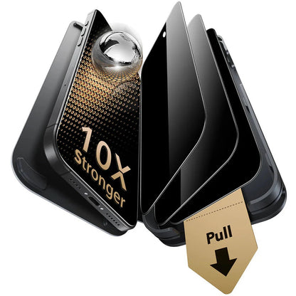 Schutzfolie Ecran Privacy ESR UltraFit Armorite Pro für Apple iPhone 17 Pro Max, Gehärtetes Glas, Full Glue, Set 3 Stück