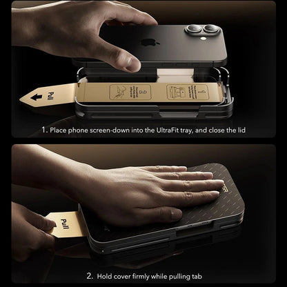 Schutzfolie Ecran Privacy ESR UltraFit Armorite Pro für Apple iPhone 17 Pro, Gehärtetes Glas, Full Glue, Set 3 Stück