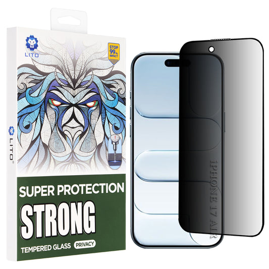 Schutzfolie Privacy Lito D+ Max Strong für Apple iPhone 17 Air, gehärtetes Glas, Full Glue