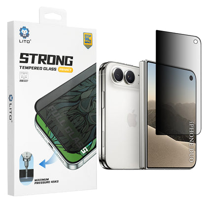 Außenschutzfolie Privacy Lito D+ Max Strong für Apple iPhone Duo, gehärtetes Glas, Vollkleber