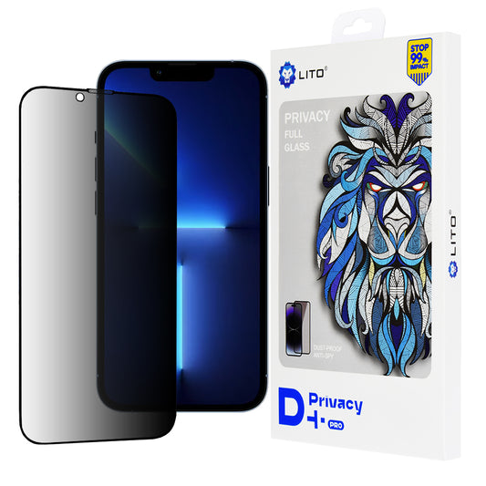 Privacy-Schutzfolie Lito D+ Pro für Apple iPhone 14 Plus / 13 Pro Max, gehärtetes Glas, Vollkleber