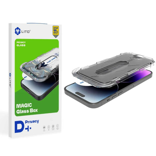 Privacy-Schutzfolie Lito Magic Glass Box D+ Tools für Apple iPhone XS / X, gehärtetes Glas, Vollkleber