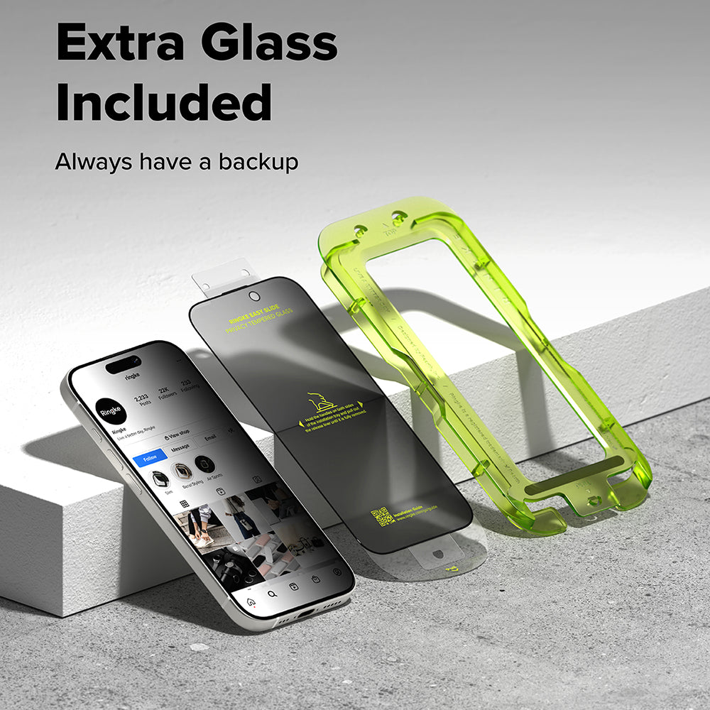Privacy-Schutzfolie Ringke Easy Slide für Apple iPhone 17 Pro Max, gehärtetes Glas, Full Glue, 2er-Set