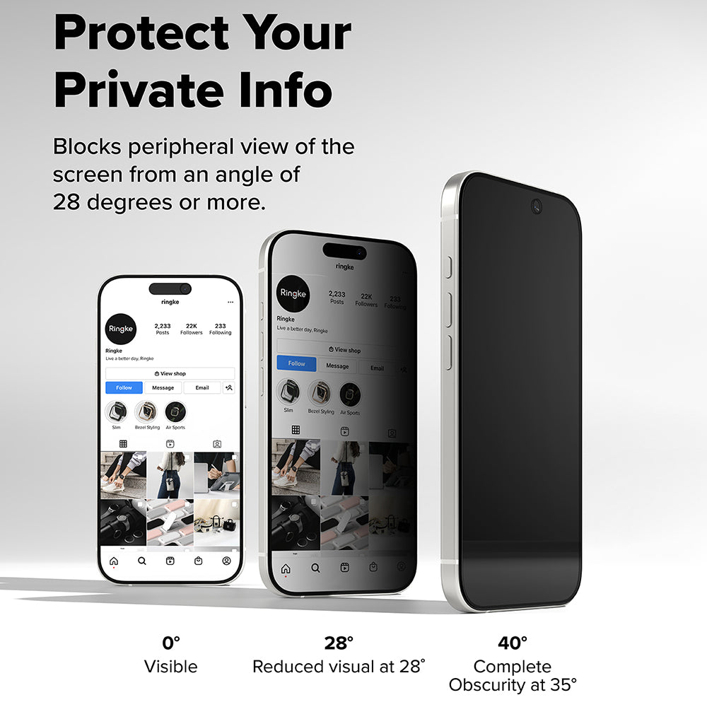 Privacy-Schutzfolie Ringke Easy Slide für Apple iPhone 17 Pro Max, gehärtetes Glas, Full Glue, 2er-Set