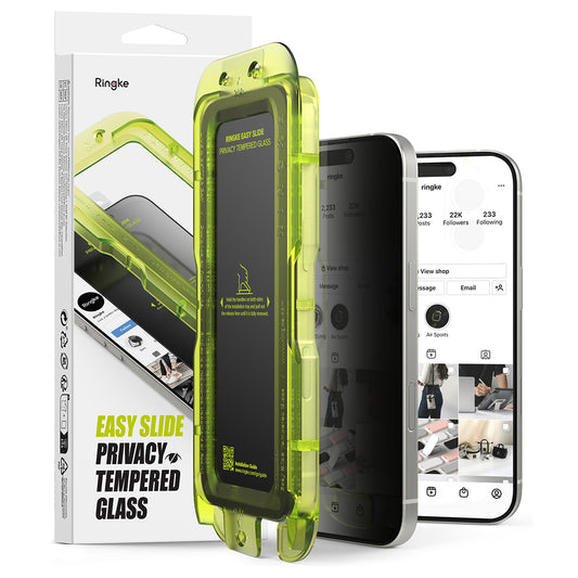 Privacy-Schutzfolie Ringke Easy Slide für Apple iPhone 17, gehärtetes Glas, Full Glue, 2er-Set