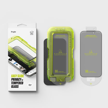 Privacy-Schutzfolie Ringke Easy Slide für Apple iPhone 18 Pro Max, gehärtetes Glas, Full Glue, 2er-Set