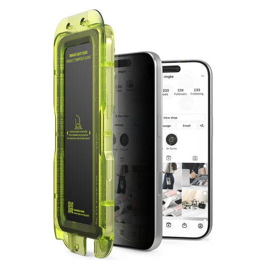 Privacy-Schutzfolie Ringke Easy Slide für Apple iPhone 18 Pro, gehärtetes Glas, Full Glue, 2er-Set