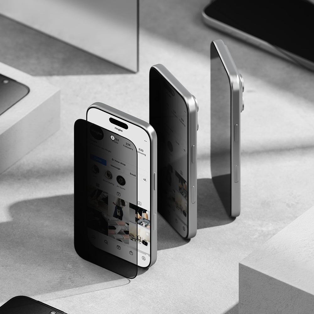 Privacy-Schutzfolie Ringke Easy Slide für Apple iPhone 18 Pro, gehärtetes Glas, Full Glue, 2er-Set
